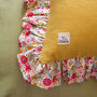 Gold Linen Frilled Cushion, thumbnail 3 of 4