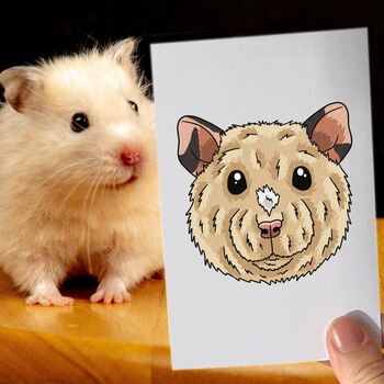 Personalised Hamster Lover Portrait Face Print, 2 of 10