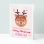 Personalised Reindeer Christmas Card For Grandaughter, thumbnail 1 of 3