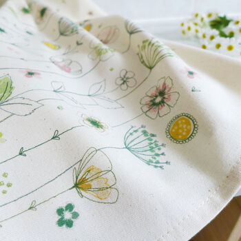 Wildflowers Printed Cotton Tea Towel, 5 of 5