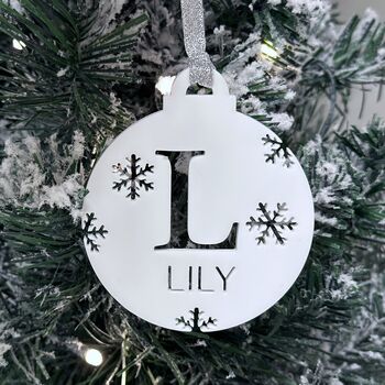 Personalised Name And Initial Christmas Bauble, 8 of 12