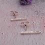 Hammered Line Silver Minimalist Stud Earrings, thumbnail 3 of 4