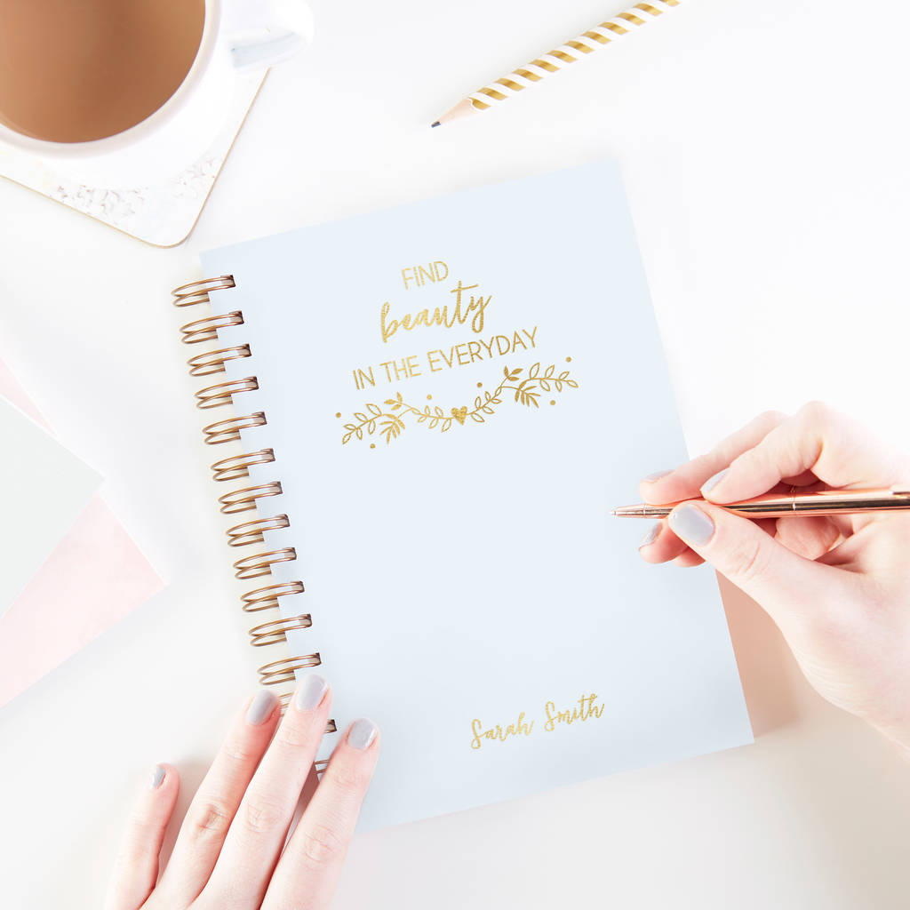 Gold Foil Blush Notebook Personalised By LOOM Weddings