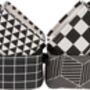 Set Of Four Square Black And White Storage Baskets, thumbnail 1 of 6