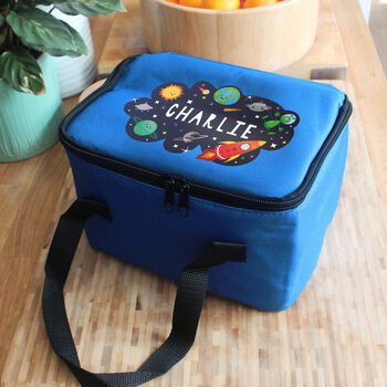 Personalised Space Blue Lunch Bag, 2 of 3