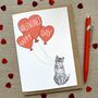 Personalised Cat Happy Valentine's Day Card, thumbnail 1 of 8