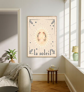 Set Of Two Sun And Moon Cream Art Prints, 3 of 5