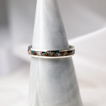 Sterling Silver Cremation Ashes Channel Ring, 12 of 12