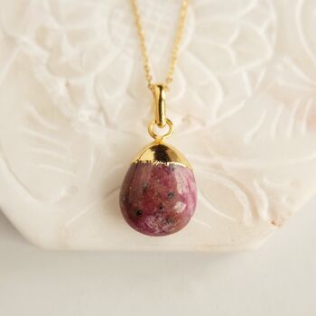 Ruby Gemstone Necklace July Birthstone Pendant, 2 of 4