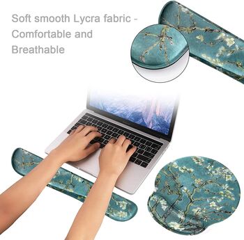 Apricot Flower Keyboard And Mouse Wrist Rest Pad Set, 4 of 6