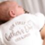 Our First Father's Day Embroidered Personalised Baby Cardigan Three Colours Available, thumbnail 1 of 7