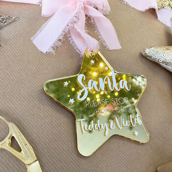 Personalised Santa Stop Here Christmas Tree Decoration, 3 of 7
