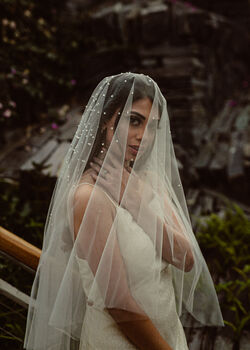 Katrina Pearl And Crystal Wedding Blusher Veil, 7 of 7