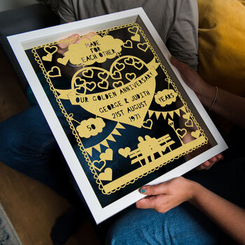 Personalised Golden Anniversary Papercut, 2 of 6