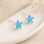 Sterling Silver Blue Opal Star Stud Earrings – 7mm, thumbnail 1 of 8
