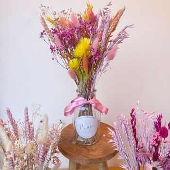 Pink Dried Flowers With Vase Christmas Gift For Mum, 5 of 5