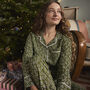 Cotton Pyjamas Green Falling Leaf, thumbnail 1 of 6