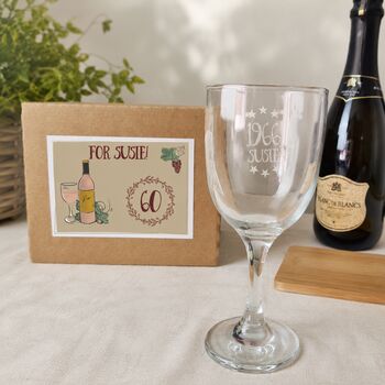 Personalised 60th Birthday Engraved Wine Glass Gift, 2 of 9