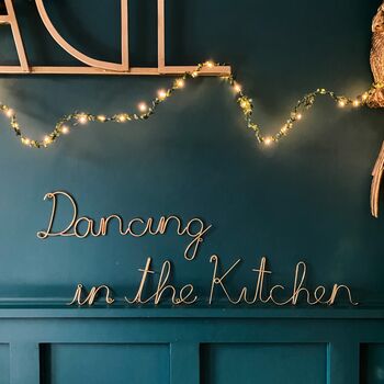 Dancing In The Kitchen Gold Wire Word Sign, 2 of 3