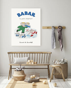 Babar The Elephant Ice Skating Art Print, 3 of 4