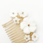 Flower Hoop Wedding Earrings And Comb Set Beth, thumbnail 9 of 11