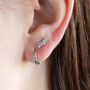 Rainbow Huggie Hoops And Crystal Crawler Earring Gift Set, thumbnail 2 of 4