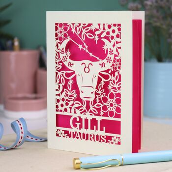 Personalised Taurus Star Sign Birthday Card, 5 of 8