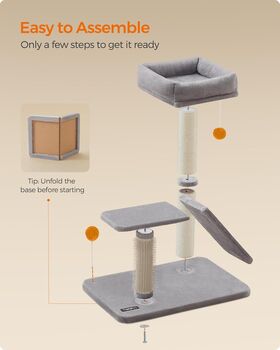 Cat Scratcher With Bed And Rotating Ramp For Small Cats, 4 of 7