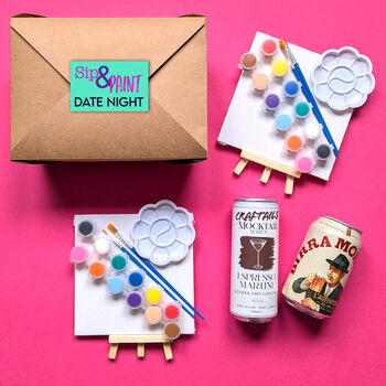 Personalised Sip And Paint Date Night Kit, 2 of 12