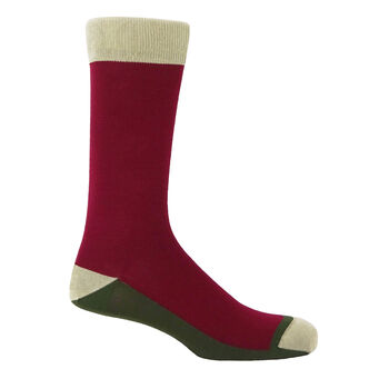 Burgess Burgundy And Disruption Scarlet Men's Socks, 2 of 3