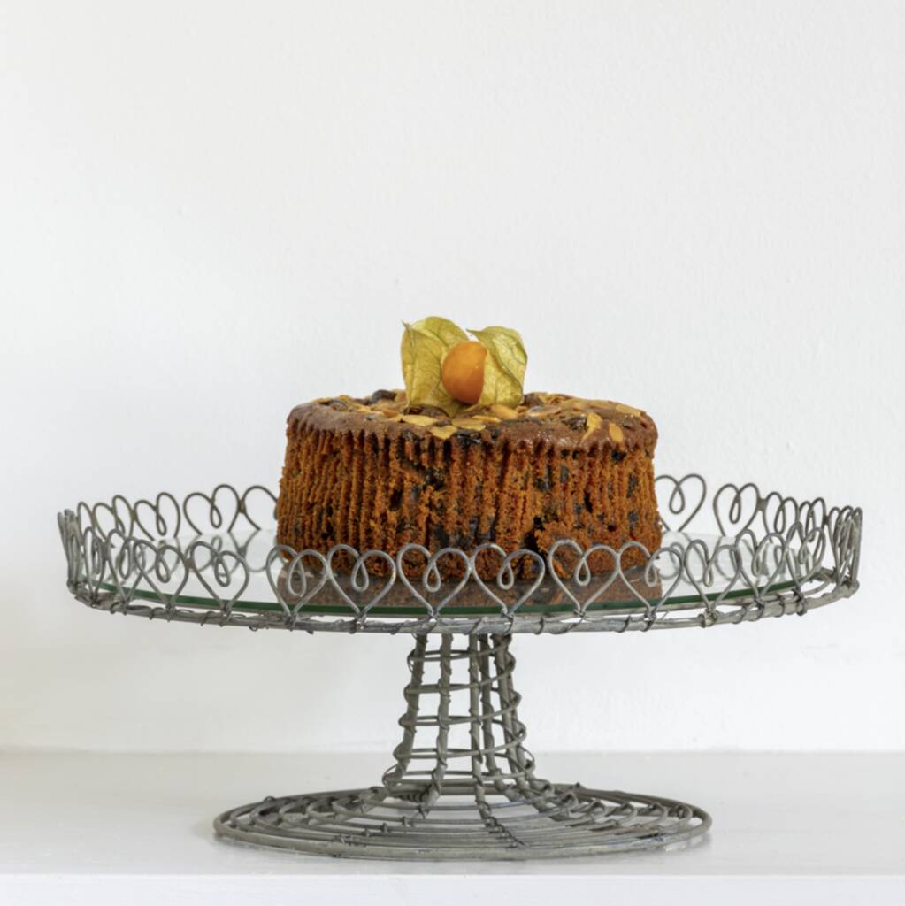 Love Heart Wire Cake Stand With Glass Plate, 1 of 2