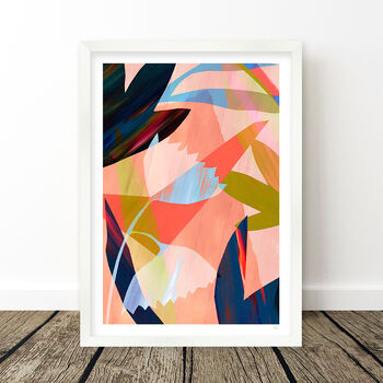 Blue And Pink Abstract Botanical Print Set Of Three, 9 of 12