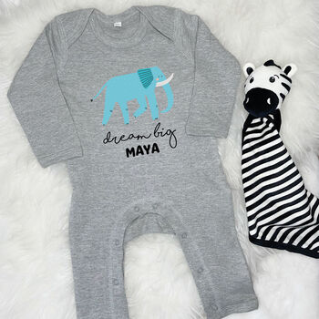 Elephant Dream Big Personalised Jungle Rompersuit, 5 of 6