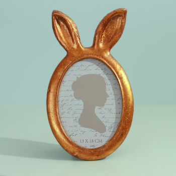 G Decor Bunny Ear Elegance Gold Oval Photo Frame, 2 of 3