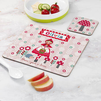 Personalised Kids Little Red Riding Hood Placemat Set, 3 of 4