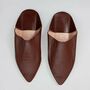 Men's Moroccan Pointed Leather Slippers, thumbnail 6 of 12