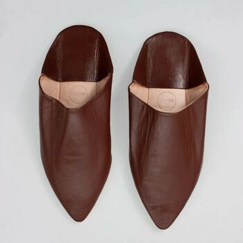 Men's Moroccan Pointed Leather Slippers, 6 of 12