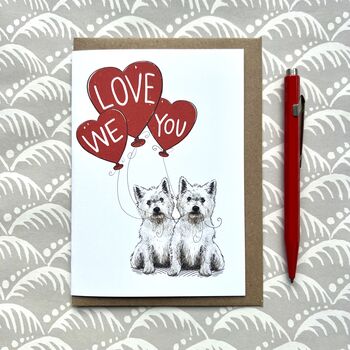 Personalised Westie I Love You Valentine's Card, 2 of 5