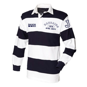 Personalised Men's Rugby Shirt With Personalised Surname, Date And Initials, 3 of 6