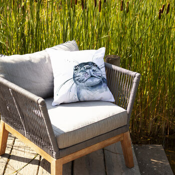 Inky Seal Outdoor Cushion For Garden Furniture, 4 of 9