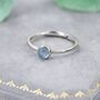 Sterling Silver Minimalist Genuine Aquamarine Ring, thumbnail 1 of 10