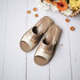 Woman's Brown Open Toe Slippers, thumbnail 1 of 6