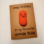 Human Bean Crochet Birthday Card Handmade, thumbnail 11 of 11