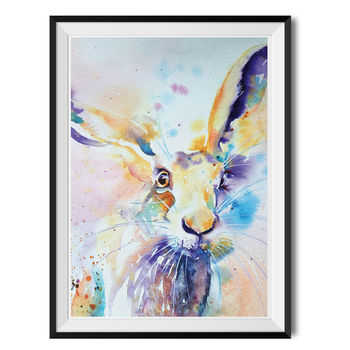 Spring Hare Watercolour Fine Art Print, 2 of 3