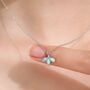 Sterling Silver Extra Tiny Green Opal Marquise Leaf Pendant Necklace, thumbnail 1 of 11