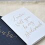 Personalised Handwritten Celestial Bridesmaid Proposal Thank You Card, thumbnail 2 of 8