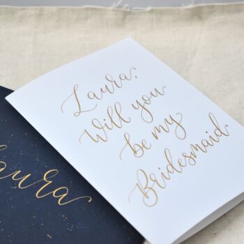 Personalised Handwritten Celestial Bridesmaid Proposal Thank You Card, 2 of 8