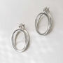 Sterling Silver Double Oval Loop Hoop Earrings, thumbnail 9 of 12
