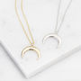 Drop Crescent Moon Necklace Silver Or Gold Vermeil, thumbnail 2 of 4