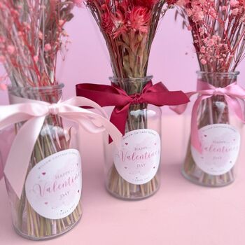 Pink Valentines Dried Flower Gift With Vase, 3 of 3